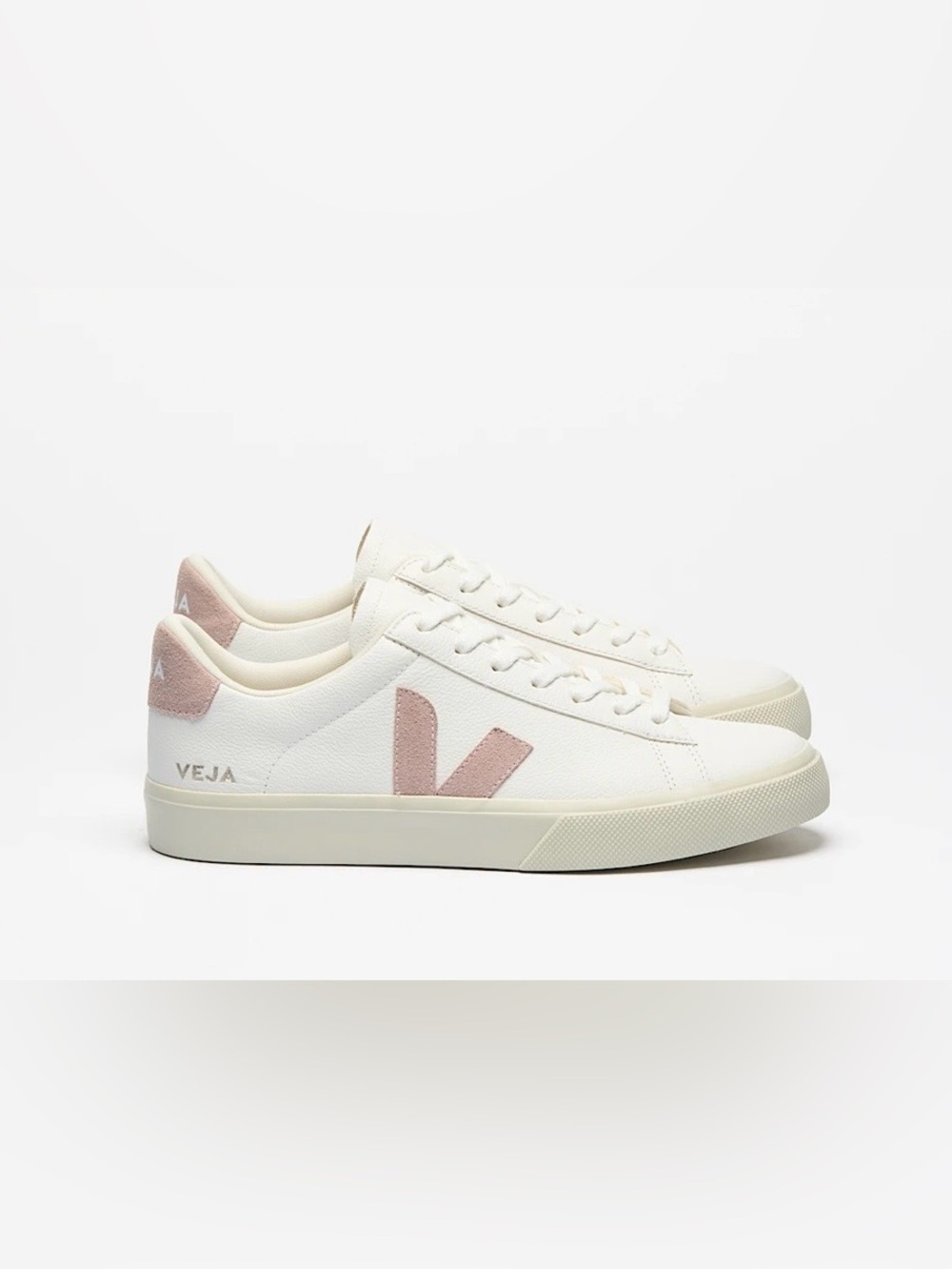 Veja White Women’s White Sneakers with Blush Pink V size 37 or U.S. 6